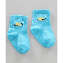 Cutewalk by Babyhug Ankle Length Anti-bacterial Cotton Blend Knit Socks Design Pack of 3 - Multicolour