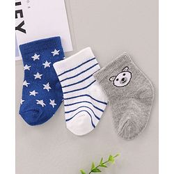 Cute Walk by Babyhug Ankle Length Antibacterial Socks Printed Pack Of 3 - Multicolour