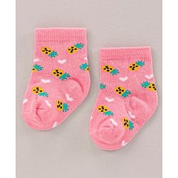 Cute Walk by Babyhug Ankle Length Antibacterial Socks Printed Pack Of 3 - Multicolour