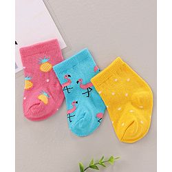 Cute Walk by Babyhug Ankle Length Antibacterial Socks Printed Pack Of 3 - Multicolour