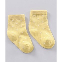 Cutewalk By Babyhug Anti Bacterial Ankle Length Floral Print Socks Pack Of 3 - Yellow