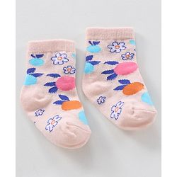 Cute Walk by Babyhug Ankle Length Anti-Bacterial Socks Multi Pattern Pack Of 3 - Multicolor