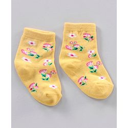 Cute Walk by Babyhug Ankle Length Anti-Bacterial Socks Multi Pattern Pack Of 3 - Multicolor