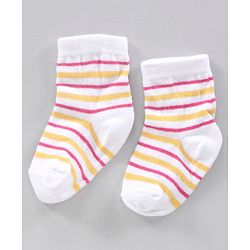 Cute Walk by Babyhug Ankle Length Anti-Bacterial Socks Multi Pattern Pack Of 3 - Multicolor