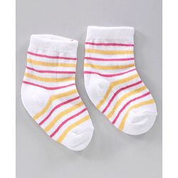 Cute Walk by Babyhug Ankle Length Anti-Bacterial Socks Multi Pattern Pack Of 3 - Multicolor