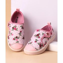 Cute Walk by Babyhug Casual Shoes Floral Print - Light Pink