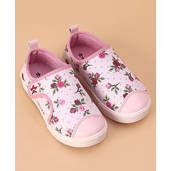 Cute Walk by Babyhug Casual Shoes Floral Print - Light Pink