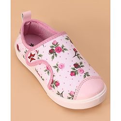 Cute Walk by Babyhug Casual Shoes Floral Print - Light Pink