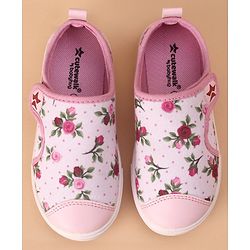 Cute Walk by Babyhug Casual Shoes Floral Print - Light Pink