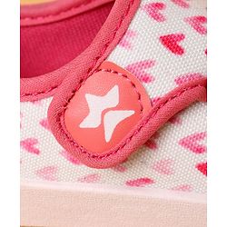 Cute Walk by Babyhug Casual Shoes With Velcro Closure Heart Print - Light Pink (Logo Colour May Vary)