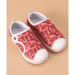 Cute Walk by Babyhug Casual Shoes With Velcro Closure - Red White