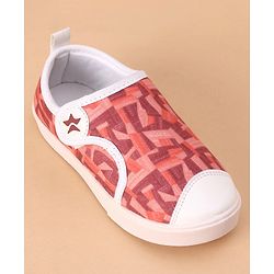 Cute Walk by Babyhug Casual Shoes With Velcro Closure - Red White