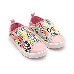 Cute Walk by Babyhug Casual Shoes With Velcro Closure Geometric Print - Light Pink