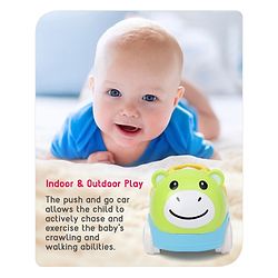 Babyhug Premium Hippo Free Wheel Car Cum Green Rattle Toy| Fun, Flexible, and Soothing Rattle Toy for Kids|Gifting Toy| Child Safe Material| Improves Motor Skills| Early Development Toys for 3+ Years| Non-Toxic| BIS Certified