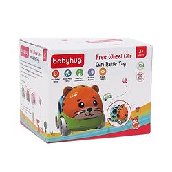 Babyhug Premium Hippo Free Wheel Car Cum Green Rattle Toy| Fun, Flexible, and Soothing Rattle Toy for Kids|Gifting Toy| Child Safe Material| Improves Motor Skills| Early Development Toys for 3+ Years| Non-Toxic| BIS Certified
