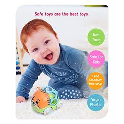 Babyhug Premium Hippo Free Wheel Car Cum Green Rattle Toy| Fun, Flexible, and Soothing Rattle Toy for Kids|Gifting Toy| Child Safe Material| Improves Motor Skills| Early Development Toys for 3+ Years| Non-Toxic| BIS Certified