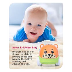 Babyhug Premium Hippo Free Wheel Car Cum Green Rattle Toy| Fun, Flexible, and Soothing Rattle Toy for Kids|Gifting Toy| Child Safe Material| Improves Motor Skills| Early Development Toys for 3+ Years| Non-Toxic| BIS Certified