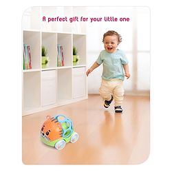 Babyhug Premium Hippo Free Wheel Car Cum Green Rattle Toy| Fun, Flexible, and Soothing Rattle Toy for Kids|Gifting Toy| Child Safe Material| Improves Motor Skills| Early Development Toys for 3+ Years| Non-Toxic| BIS Certified