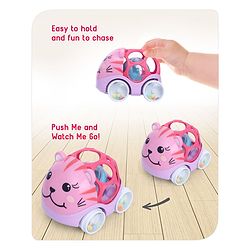 Babyhug Premium Hippo Free Wheel Car Cum Green Rattle Toy| Fun, Flexible, and Soothing Rattle Toy for Kids|Gifting Toy| Child Safe Material| Improves Motor Skills| Early Development Toys for 3+ Years| Non-Toxic| BIS Certified