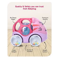 Babyhug Premium Hippo Free Wheel Car Cum Green Rattle Toy| Fun, Flexible, and Soothing Rattle Toy for Kids|Gifting Toy| Child Safe Material| Improves Motor Skills| Early Development Toys for 3+ Years| Non-Toxic| BIS Certified
