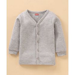 Babyhug Full Sleeves Solid Color Thermal Vest -  Grey