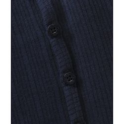 Babyhug Full Sleeves Solid Color Front Open Thermal Vest - Navy Blue
