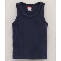 Babyhug Cotton Sleeveless Thermal Vest Solid Colour- Navy Blue