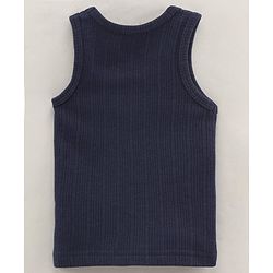 Babyhug Cotton Sleeveless Thermal Vest Solid Colour- Navy Blue