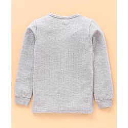 Babyhug Full Sleeves Solid Color Thermal Vest - Light Grey