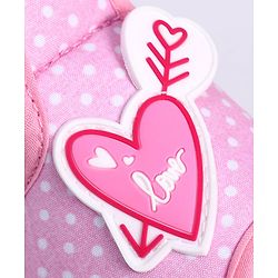 Cute Walk by Babyhug Slip On Sandals with Velcro Closure Polka Dot Print with Heart Applique - Pink
