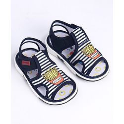 Cute Walk by Babyhug Sandals With Velcro Closure Fries Print- Navy Blue White