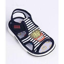Cute Walk by Babyhug Sandals With Velcro Closure Fries Print- Navy Blue White