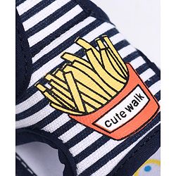 Cute Walk by Babyhug Sandals With Velcro Closure Fries Print- Navy Blue White