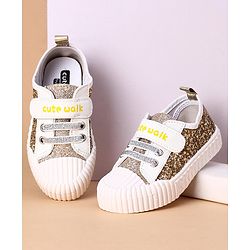 Cute Walk by Babyhug Casual Shoes with Text Print - Gold