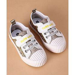 Cute Walk by Babyhug Casual Shoes with Text Print - Gold