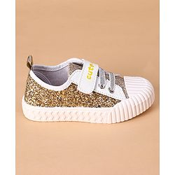 Cute Walk by Babyhug Casual Shoes with Text Print - Gold