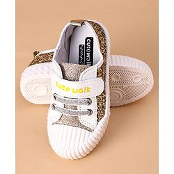 Cute Walk by Babyhug Casual Shoes with Text Print - Gold