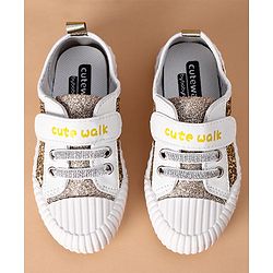 Cute Walk by Babyhug Casual Shoes with Text Print - Gold