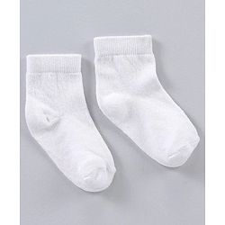 Cute Walk by Babyhug Ankle Length Antibacterial Non Terry Socks Pack Of 3 - White