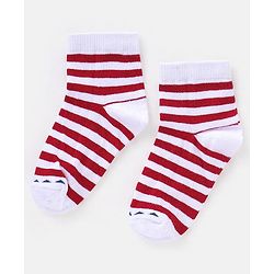 Cutewalk By Babyhug Cotton Anti Bacterial Ankle Length Socks Striped Pack of 3 - Multicolour