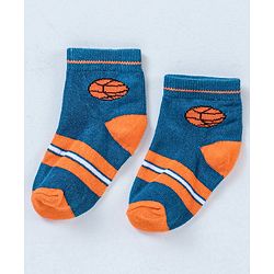 Cutewalk By Babyhug Anti Bacterial Ankle Length Ball Print Socks Pack Of 3 - Blue & White