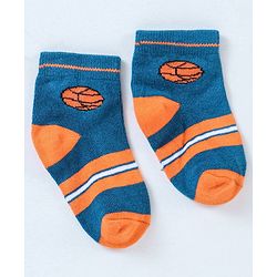 Cutewalk By Babyhug Anti Bacterial Ankle Length Ball Print Socks Pack Of 3 - Blue & White