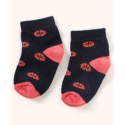 Cutewalk By Babyhug Anti Bacterial Ankle Length Non Terry Socks Football Design Pack of 3- Black & Grey