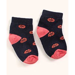 Cutewalk By Babyhug Anti Bacterial Ankle Length Non Terry Socks Football Design Pack of 3- Black & Grey