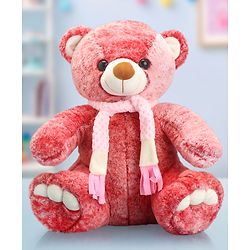 Babyhug Teddy Bear With Muffler Soft Toy - Height 45 cm -Colour May Vary| Cozy Plush Teddy with Stylish Muffler | Fosters Comfort & Emotional Bonding | Soft & Kid-Safe | BIS Certified