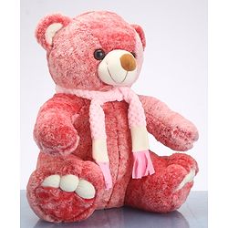 Babyhug Teddy Bear With Muffler Soft Toy - Height 45 cm -Colour May Vary| Cozy Plush Teddy with Stylish Muffler | Fosters Comfort & Emotional Bonding | Soft & Kid-Safe | BIS Certified