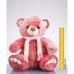 Babyhug Teddy Bear With Muffler Soft Toy - Height 45 cm -Colour May Vary| Cozy Plush Teddy with Stylish Muffler | Fosters Comfort & Emotional Bonding | Soft & Kid-Safe | BIS Certified