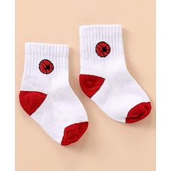Cutewalk By Babyhug Anti Bacterial Ankle Length Socks Sports Ball Design Pack Of 5- Multicolor