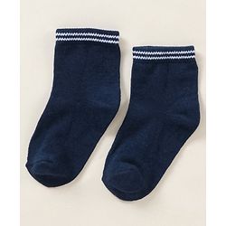 Cutewalk By Babyhug Anti Bacterial Ankle Length Stripe Socks Pack Of 5 - Blue & White