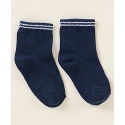 Cutewalk By Babyhug Anti Bacterial Ankle Length Stripe Socks Pack Of 5 - Blue & White